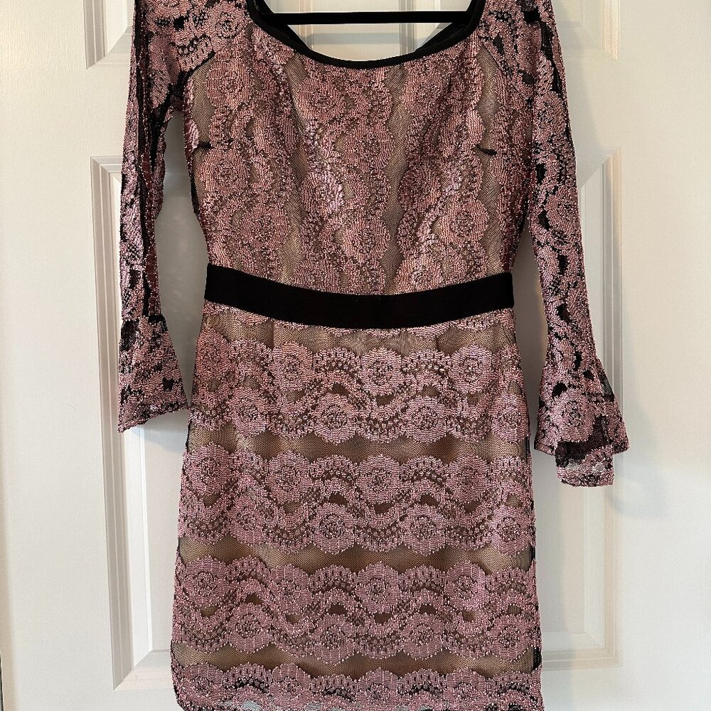 Endless Rose rose gold metallic lace dress size M. Brand new never worn.
